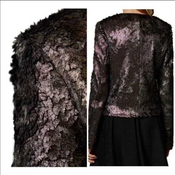 Anthropologie Elevenses Gold Leaf Jacket - Picture 6 of 8